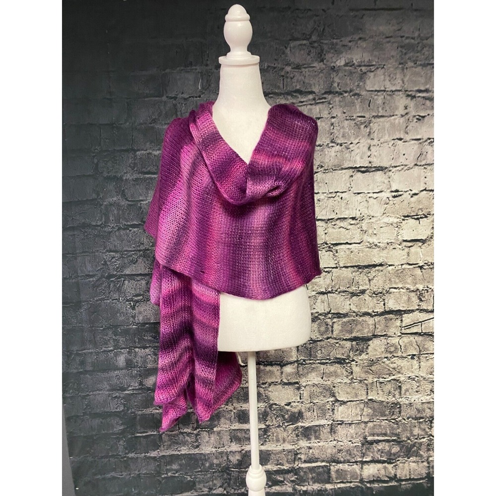 Knit Scarf Pink Ombre Homemade Wrap Around Homemade Casual Outdoor Acrylic Warm‎